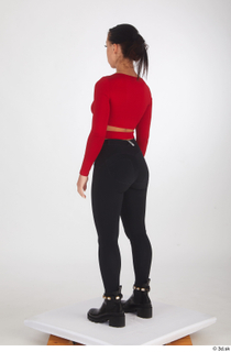  Zuzu Sweet black boots black trousers casual dressed red long sleeve t shirt standing whole body 0004.jpg